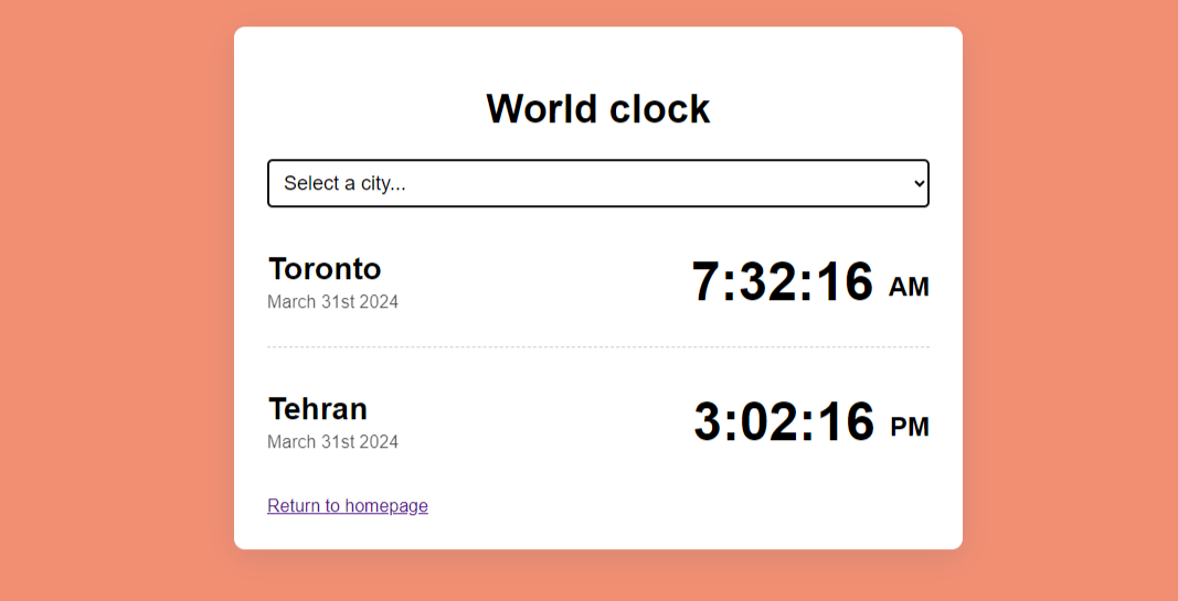 WorldClock app preview